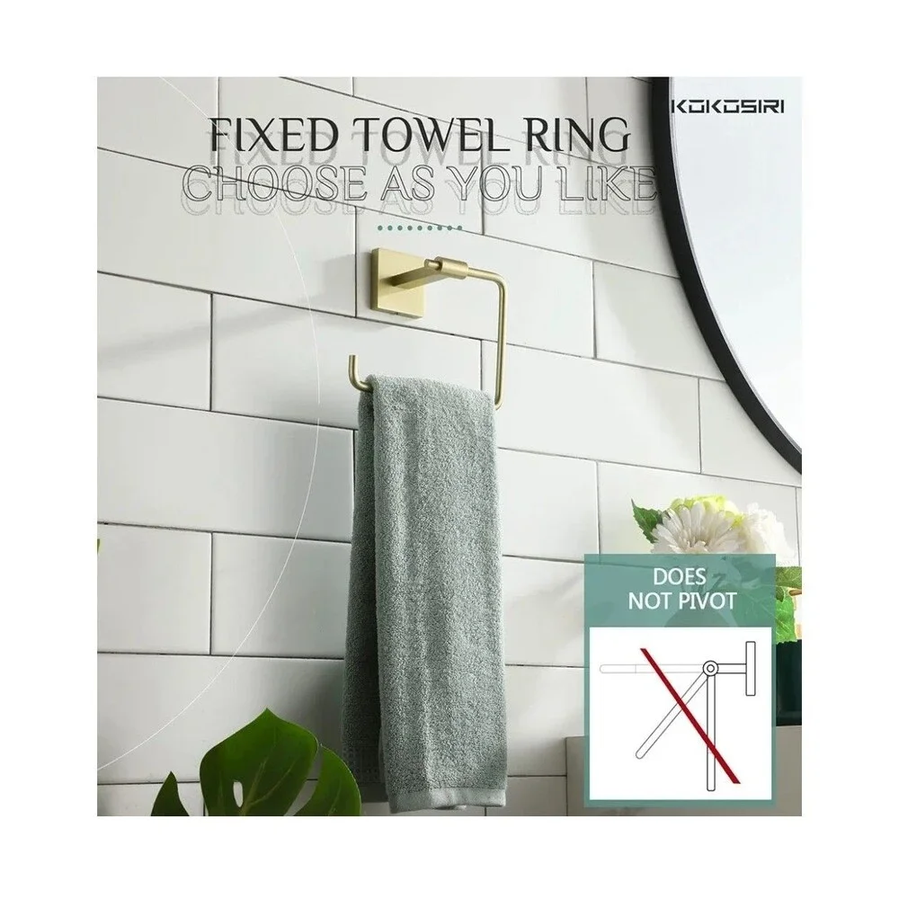 KOKOSIRI TOWEL HOLDER GOLDEN CHAMPAIGNE  NO SCREWS -B3007BG (B-7) NEW